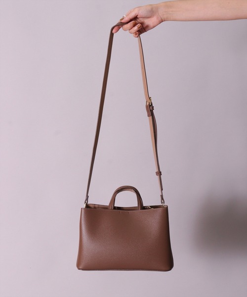 Legato Largo(レガートラルゴ)の「(LF)【Legato Largo】【たすかるっかばん】2ポケット 2WAY ショルダーバッグ(ショルダーバッグ・レディース・ブラウン/ダークグリーン/ブラック・ONE SIZE)」の7枚目の写真