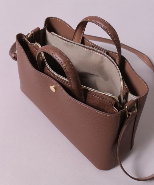 Legato Largo(レガートラルゴ)の「(LF)【Legato Largo】【たすかるっかばん】2ポケット 2WAY ショルダーバッグ(ショルダーバッグ・レディース・ブラウン/ダークグリーン/ブラック・ONE SIZE)」の15枚目の写真