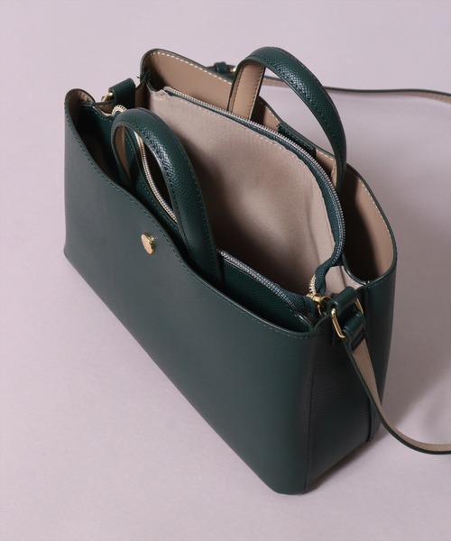 Legato Largo(レガートラルゴ)の「(LF)【Legato Largo】【たすかるっかばん】2ポケット 2WAY ショルダーバッグ(ショルダーバッグ・レディース・ブラウン/ダークグリーン/ブラック・ONE SIZE)」の16枚目の写真