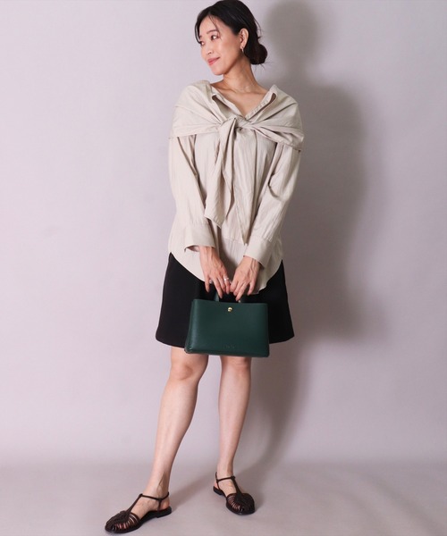 Legato Largo(レガートラルゴ)の「(LF)【Legato Largo】【たすかるっかばん】2ポケット 2WAY ショルダーバッグ(ショルダーバッグ・レディース・ブラウン/ダークグリーン/ブラック・ONE SIZE)」の22枚目の写真