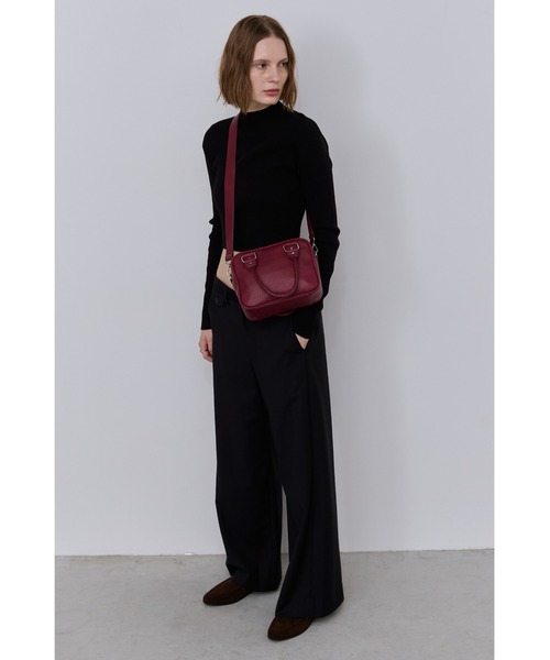 シボ革スクエアミニショルダー / フェイクレザーミニボストン / ペット