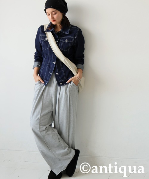 antiqua（アンティカ）の「パール付きニット帽（ニットキャップ/ビーニー・レディース・グレー/ブラック・ONESIZE）」の3枚目の写真