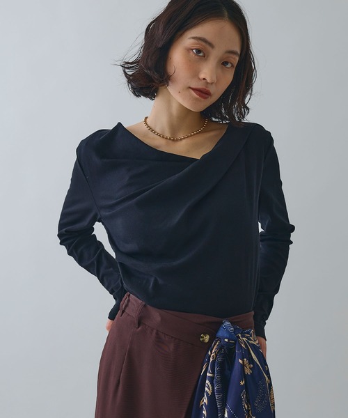 ELLEgirl（エルガール）の「ドレープオフショルトップス【ELLEgirl/エルガール】（Tシャツ/カットソー・レディース・オフホワイト/ブラック/レッド・FREE）」の18枚目の写真