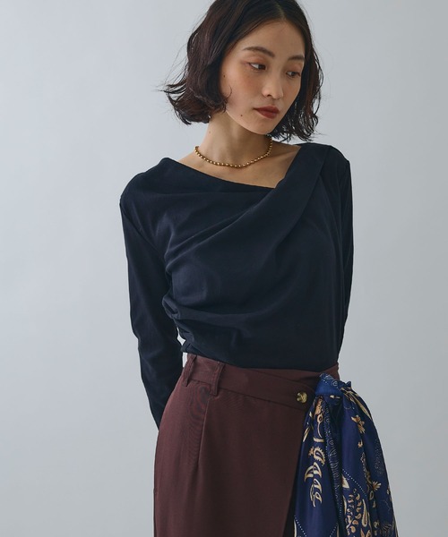ELLEgirl（エルガール）の「ドレープオフショルトップス【ELLEgirl/エルガール】（Tシャツ/カットソー・レディース・オフホワイト/ブラック/レッド・FREE）」の19枚目の写真