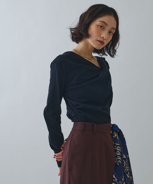 ELLEgirl（エルガール）の「ドレープオフショルトップス【ELLEgirl/エルガール】（Tシャツ/カットソー・レディース・オフホワイト/ブラック/レッド・FREE）」の22枚目の写真