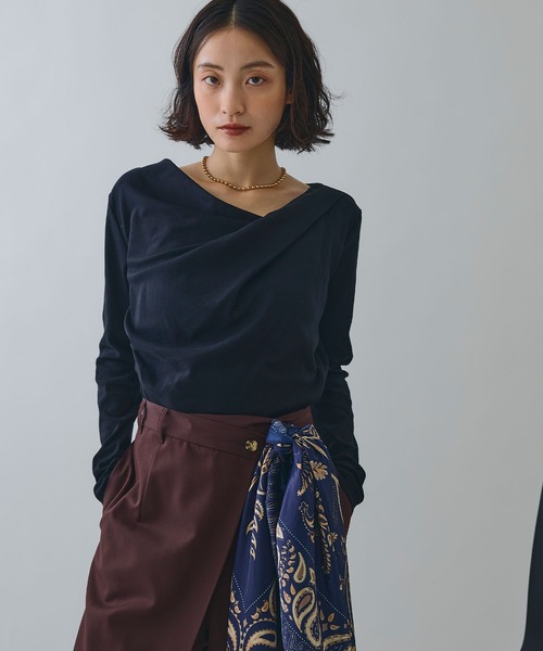 ELLEgirl（エルガール）の「ドレープオフショルトップス【ELLEgirl/エルガール】（Tシャツ/カットソー・レディース・オフホワイト/ブラック/レッド・FREE）」の21枚目の写真