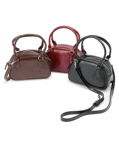 by LOVEiT（バイラビット）の「【Cuugal8月号掲載】ミニボストン（ショルダーバッグ・キッズ・ブラウン/エンジ/ブラック・F）」の5枚目の写真