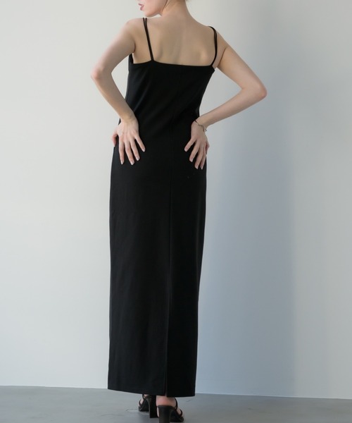 muku（ムク）の「LONG CAMISOLE ONEPIECE/DOUBLE STRAP（ワンピース・レディース・アイボリー/ブラック・FREE/SMALL）」の3枚目の写真