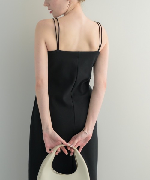 muku（ムク）の「LONG CAMISOLE ONEPIECE/DOUBLE STRAP（ワンピース・レディース・アイボリー/ブラック・FREE/SMALL）」の14枚目の写真