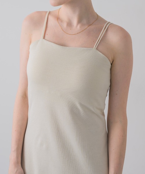 muku（ムク）の「LONG CAMISOLE ONEPIECE/DOUBLE STRAP（ワンピース・レディース・アイボリー/ブラック・FREE/SMALL）」の12枚目の写真
