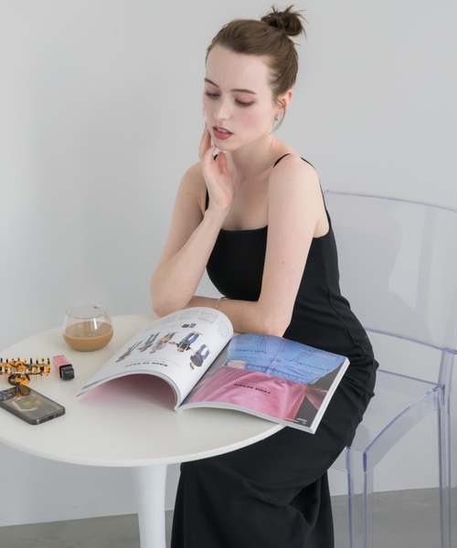 muku（ムク）の「LONG CAMISOLE ONEPIECE/DOUBLE STRAP（ワンピース・レディース・アイボリー/ブラック・FREE/SMALL）」の15枚目の写真