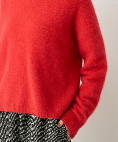 BEARDSLEY（ビアズリー）の「FOXウールVネックニット（ニット/セーター・レディース・ホワイト/ライトグレー/レッド・FREE）」の8枚目の写真