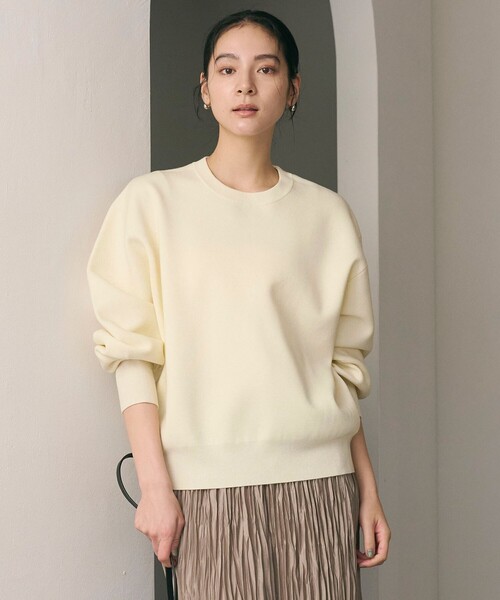 BEAUTY&YOUTH UNITED ARROWS（ビューティーアンドユースユナイテッドアローズ）の「ポリエステルブレンド ミラノリブ プルオーバー（ニット/セーター・レディース・オフホワイト/オレンジ/ダークグレー・FREE）」の2枚目の写真