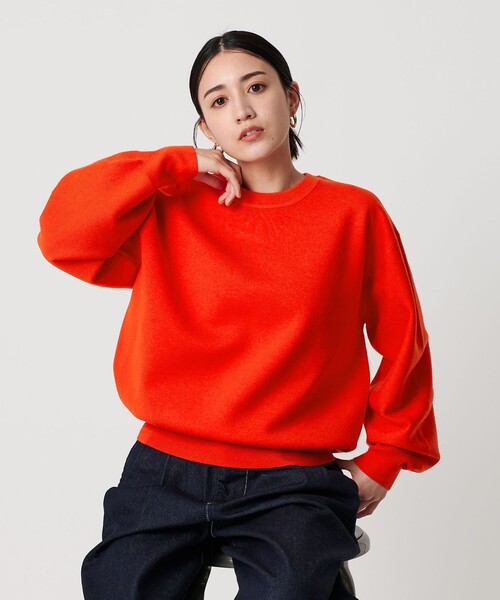 BEAUTY&YOUTH UNITED ARROWS（ビューティーアンドユースユナイテッドアローズ）の「ポリエステルブレンド ミラノリブ プルオーバー（ニット/セーター・レディース・オフホワイト/オレンジ/ダークグレー・FREE）」の3枚目の写真