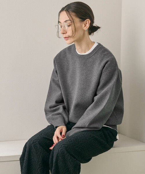 BEAUTY&YOUTH UNITED ARROWS（ビューティーアンドユースユナイテッドアローズ）の「ポリエステルブレンド ミラノリブ プルオーバー（ニット/セーター・レディース・オフホワイト/オレンジ/ダークグレー・FREE）」の7枚目の写真