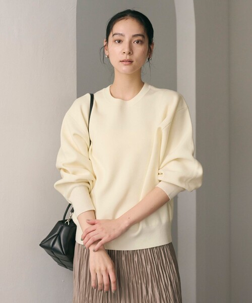 BEAUTY&YOUTH UNITED ARROWS（ビューティーアンドユースユナイテッドアローズ）の「ポリエステルブレンド ミラノリブ プルオーバー（ニット/セーター・レディース・オフホワイト/オレンジ/ダークグレー・FREE）」の10枚目の写真