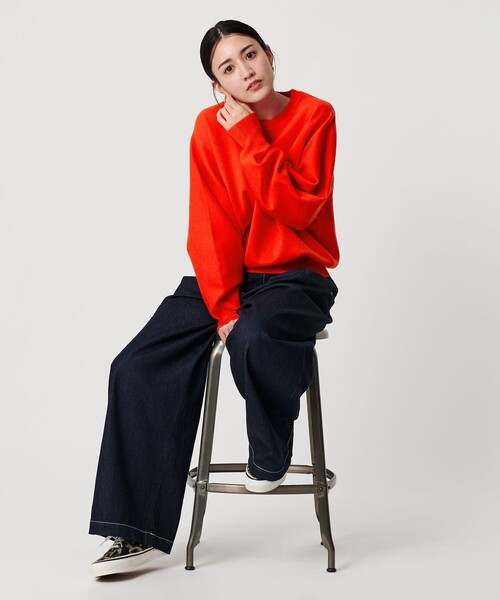 BEAUTY&YOUTH UNITED ARROWS（ビューティーアンドユースユナイテッドアローズ）の「ポリエステルブレンド ミラノリブ プルオーバー（ニット/セーター・レディース・オフホワイト/オレンジ/ダークグレー・FREE）」の18枚目の写真