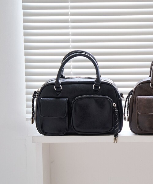 セール】ミニフラップボストンバッグ（ショルダーバッグ）｜coen