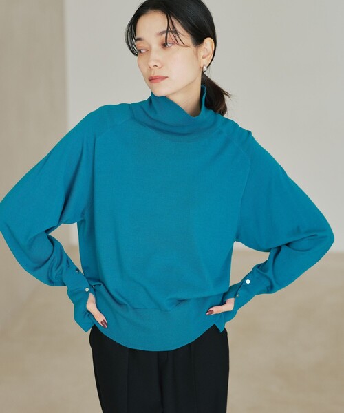 green label relaxing(グリーンレーベルリラクシング)の「エブリタートルニット ウォッシャブル(ニット/セーター・レディース・ブラック/ネイビー/ターコイズブルー/グレー/レッド/ピンク/ダークブラウン/ライトピンク・FREE)」の10枚目の写真