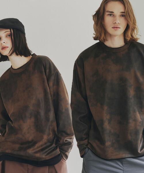 tk.TAKEO KIKUCHI（ティーケータケオキクチ）の「ヴィンテージライクプリント クルーネックカットソー（Tシャツ/カットソー・メンズ・ブラック/オフホワイト/グレー/ダークブラウン・03/02/01）」の4枚目の写真