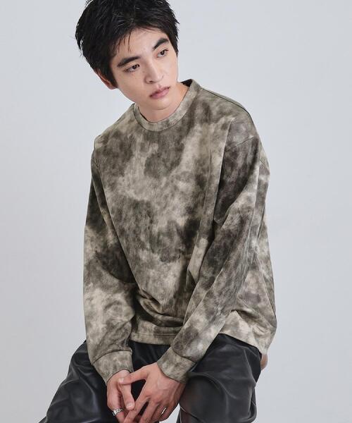 tk.TAKEO KIKUCHI（ティーケータケオキクチ）の「ヴィンテージライクプリント クルーネックカットソー（Tシャツ/カットソー・メンズ・ブラック/オフホワイト/グレー/ダークブラウン・03/02/01）」の6枚目の写真