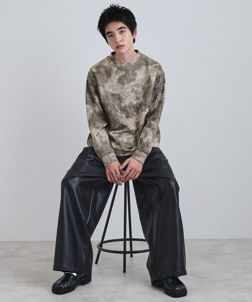 tk.TAKEO KIKUCHI（ティーケータケオキクチ）の「ヴィンテージライクプリント クルーネックカットソー（Tシャツ/カットソー・メンズ・ブラック/オフホワイト/グレー/ダークブラウン・03/02/01）」の8枚目の写真