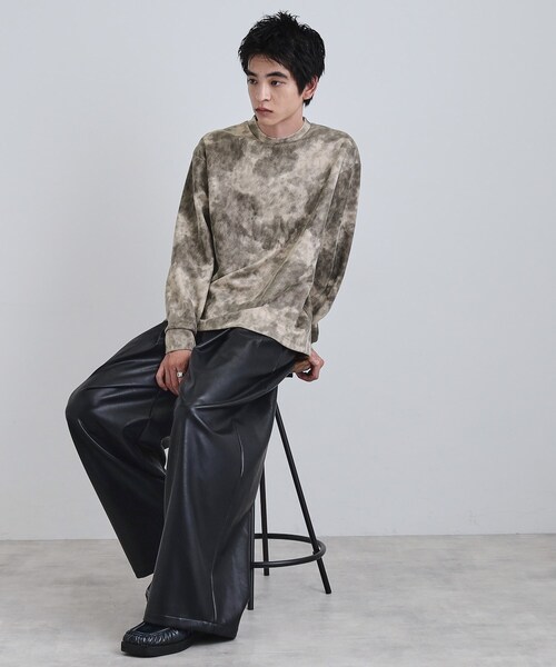 tk.TAKEO KIKUCHI（ティーケータケオキクチ）の「ヴィンテージライクプリント クルーネックカットソー（Tシャツ/カットソー・メンズ・ブラック/オフホワイト/グレー/ダークブラウン・03/02/01）」の9枚目の写真