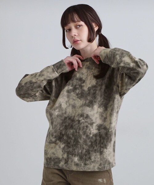 tk.TAKEO KIKUCHI（ティーケータケオキクチ）の「ヴィンテージライクプリント クルーネックカットソー（Tシャツ/カットソー・メンズ・ブラック/オフホワイト/グレー/ダークブラウン・03/02/01）」の11枚目の写真