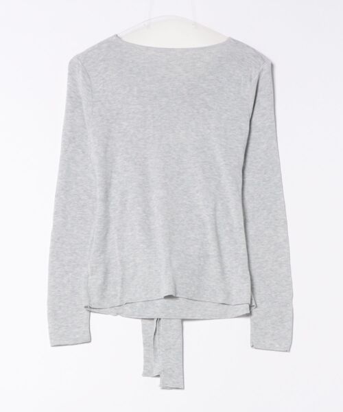 Lace Ladies(レースレディース)の「ウールブレンド サイドギャザー リボンベルト付き 長袖 カットソー(Tシャツ/カットソー・レディース・アイボリー/ブラック/ダークグレー/ライトグレー・FREE)」の5枚目の写真