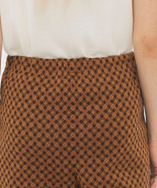 caban（キャバン）の「コットンポリエステル チェックジャカード セミフレアニットパンツ（ニット/セーター・レディース・ブラウン系その他/イエロー系その他・FREE）」の8枚目の写真
