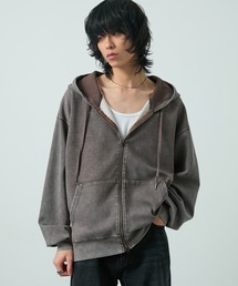 CIYOT（シヨウト）の「【CIYOT-シヨウト-】ヴィンテージ加工ケミカルウォッシュ ダブルジップダンボールパーカー【セットアップ対応】（パーカー）」