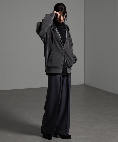 CIYOT-シヨウト-】ヴィンテージ加工ケミカルウォッシュ ダブルジップ