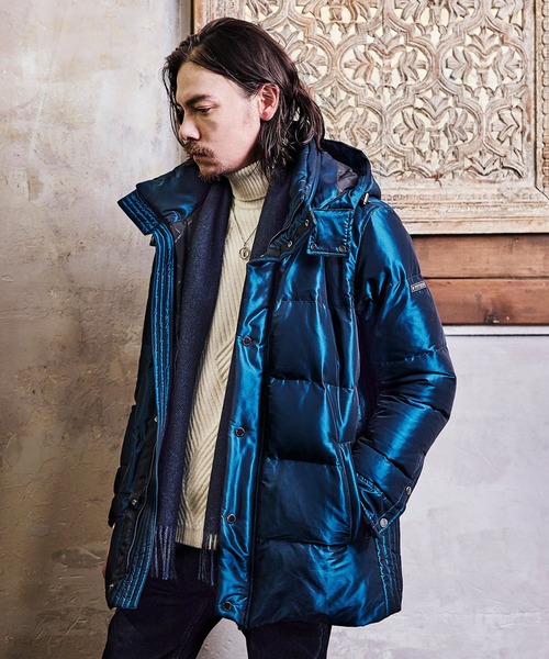 ストレッチシャンブレー ダウンブルゾン（ダウンジャケット/コート