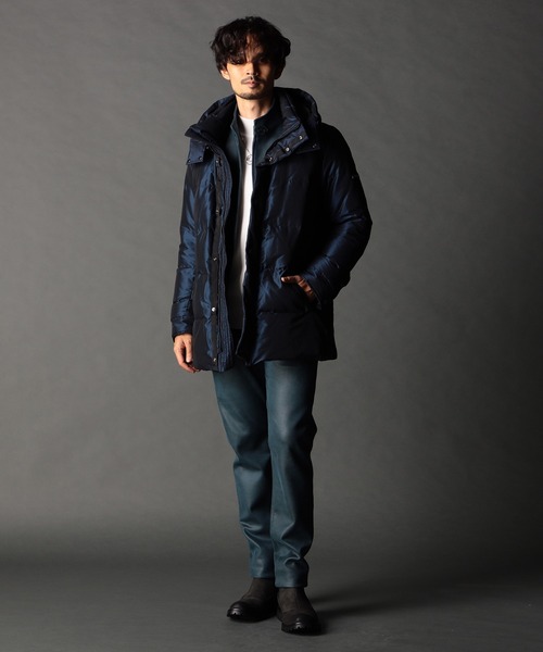 ストレッチシャンブレー ダウンブルゾン（ダウンジャケット/コート