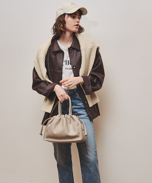 LOWELL things(ロウェル シングス)の「【VERY掲載】Poche/ドローストリングトートミニ(トートバッグ・レディース・ベージュ/ボルドー/ブラック・フリー)」の9枚目の写真