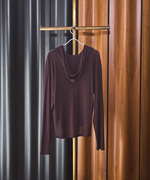 CHIGNON（シニヨン）の「(CHIGNON)SHEER HOODIE PO（Tシャツ/カットソー・レディース・ブラック/ホワイト/ブラウン・ONE SIZE）」の14枚目の写真