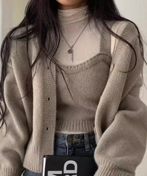 cammie（キャミー）の「ニットビスチェ×カーディガンセット（アンサンブル）」