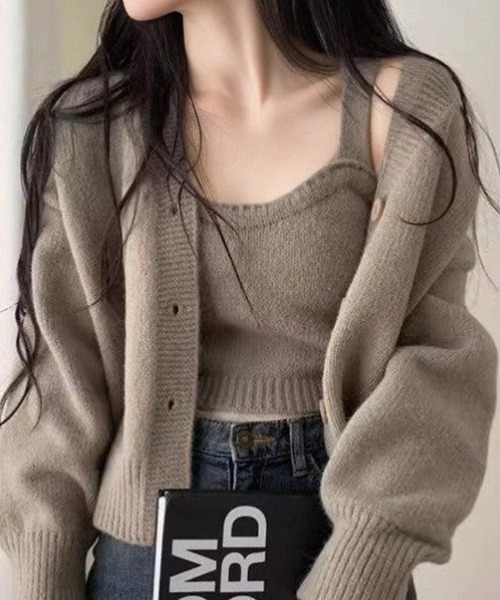 cammie(キャミー)の「ニットビスチェ×カーディガンセット(アンサンブル・レディース・アイボリー/モカ/ブルー・F)」の13枚目の写真