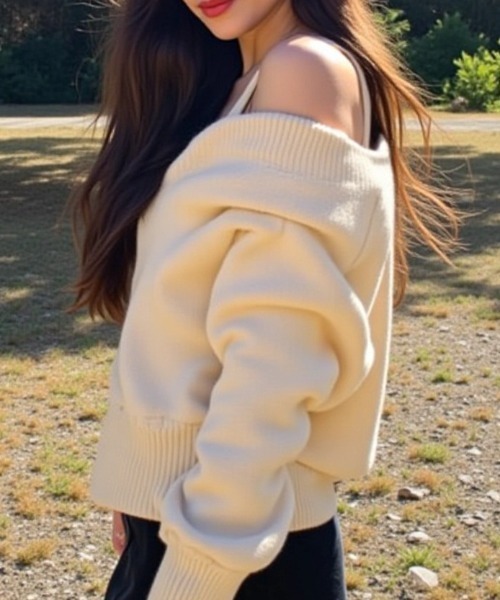 cammie(キャミー)の「ニットビスチェ×カーディガンセット(アンサンブル・レディース・アイボリー/モカ/ブルー・F)」の6枚目の写真