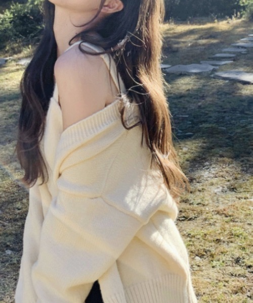 cammie(キャミー)の「ニットビスチェ×カーディガンセット(アンサンブル・レディース・アイボリー/モカ/ブルー・F)」の9枚目の写真