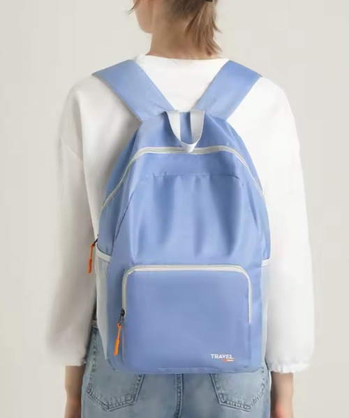 TONE SELECT GOODS（トーンセレクトグッズ）の「LESRIRE/折りたたみバックパック L9221（バックパック/リュック・レディース・ネイビー/パープル/ピンク/ブラック/グレー/ブルー・FREE）」の4枚目の写真