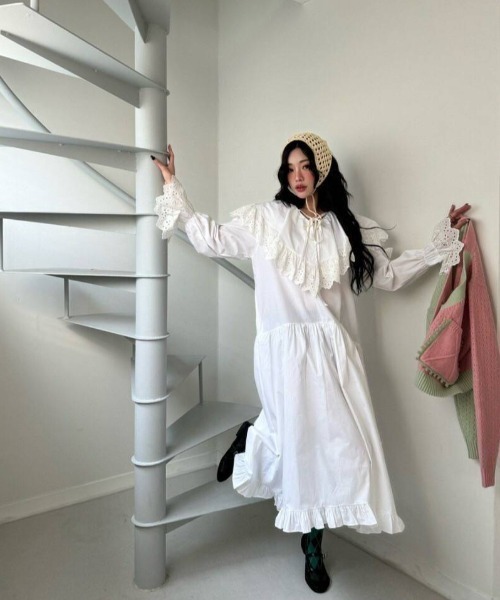 ADAWAS アダワス ワンピース ブルー サイズ:38(M) | ウール オーバー