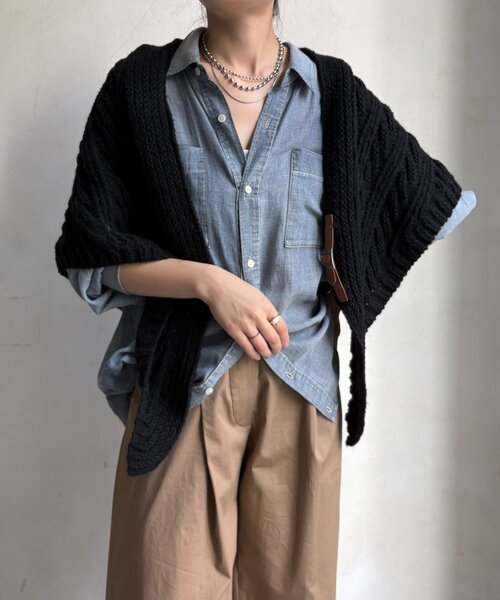 DouDou（ドゥドゥ）の「三角ストール（ストール/ショール・レディース・グレー/ブラック/ブラウン・FREE）」の22枚目の写真