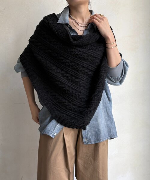 DouDou（ドゥドゥ）の「三角ストール（ストール/ショール・レディース・グレー/ブラック/ブラウン・FREE）」の9枚目の写真