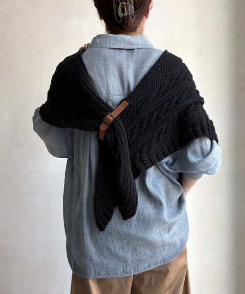 DouDou（ドゥドゥ）の「三角ストール（ストール/ショール・レディース・グレー/ブラック/ブラウン・FREE）」の21枚目の写真