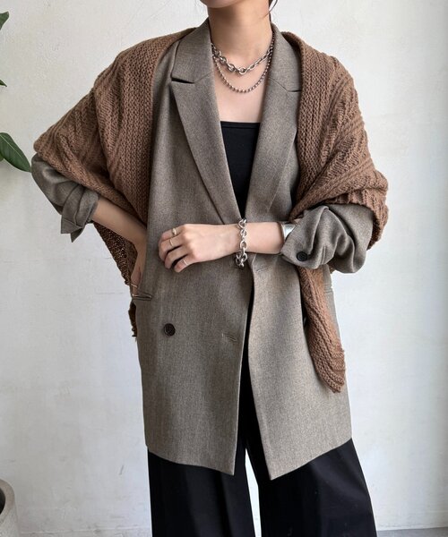 DouDou（ドゥドゥ）の「三角ストール（ストール/ショール・レディース・グレー/ブラック/ブラウン・FREE）」の15枚目の写真