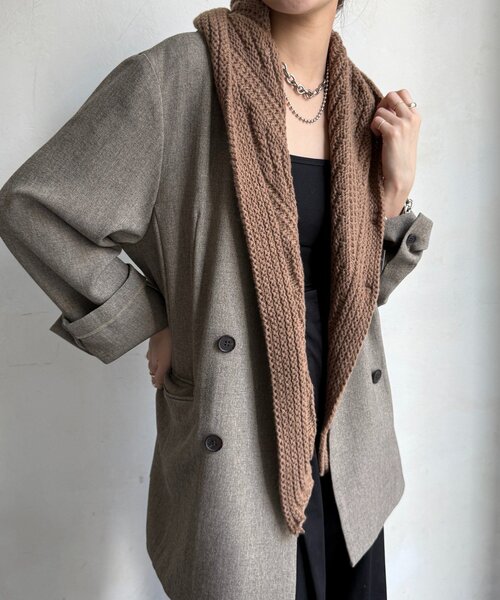 DouDou（ドゥドゥ）の「三角ストール（ストール/ショール・レディース・グレー/ブラック/ブラウン・FREE）」の5枚目の写真