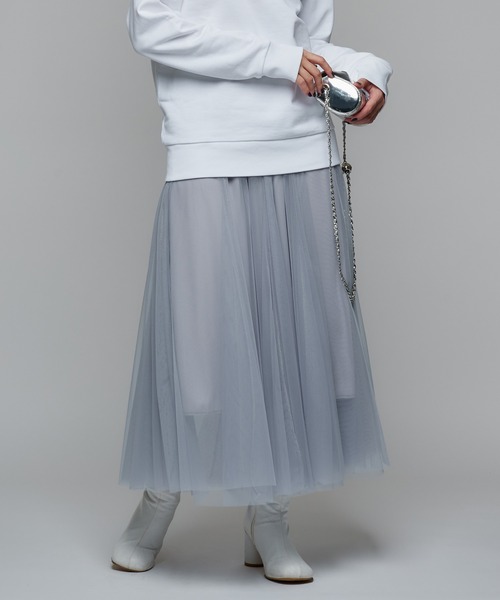 チュールロングスカート