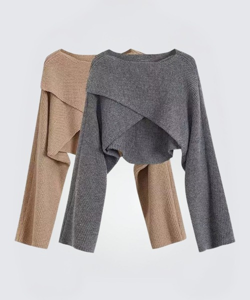 SPIGA（スピーガ）の「ｶｼｭｸｰﾙﾆｯﾄﾄｯﾌﾟｽ（ニット/セーター・レディース・グレー/グリーン/ベージュ・FREE）」の4枚目の写真