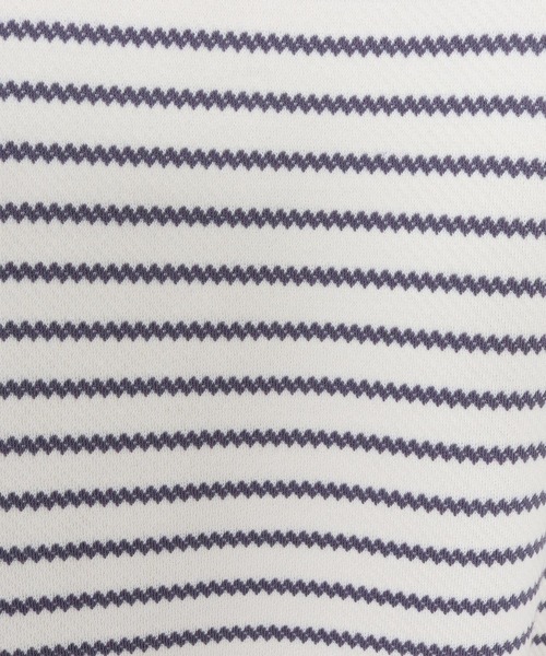 CAMBIO(カンビオ)の「mlt5434-ピンボーダードローコードカットソー(Tシャツ/カットソー・メンズ・ホワイト×グレー/ホワイト×ブラウン/ベージュ系その他/ブラック×ホワイト・M/L/XL)」の9枚目の写真